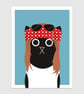80s Rock Legend Cat Print, Rock and Roll Fan Art, A4 - Image 3