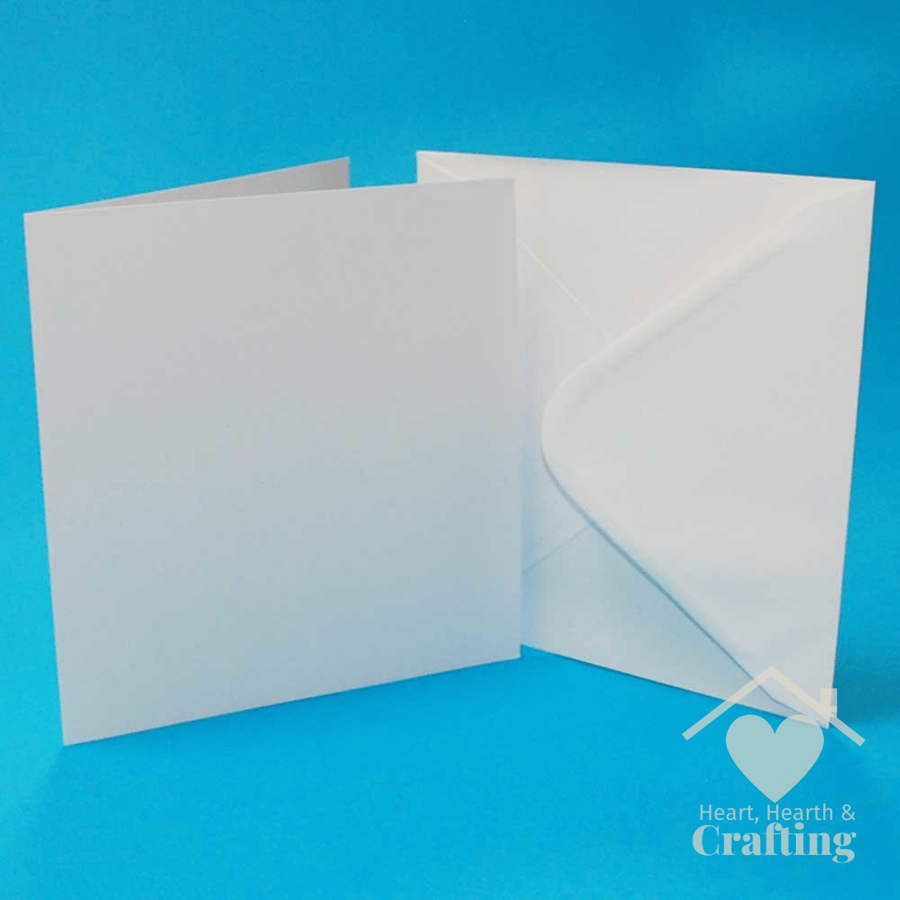 Cards & Envelopes 8 x 8 Inch White 25 Pack