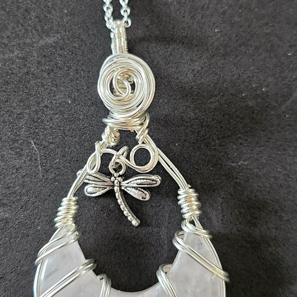 Moonlight Clear Quartz Moon Pendant