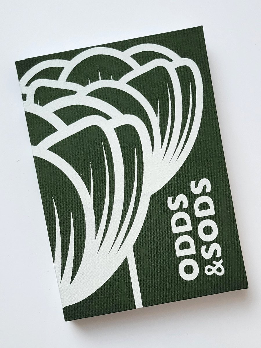 A6 HARDBACK NOTEBOOK - DARK GREEN PEONY