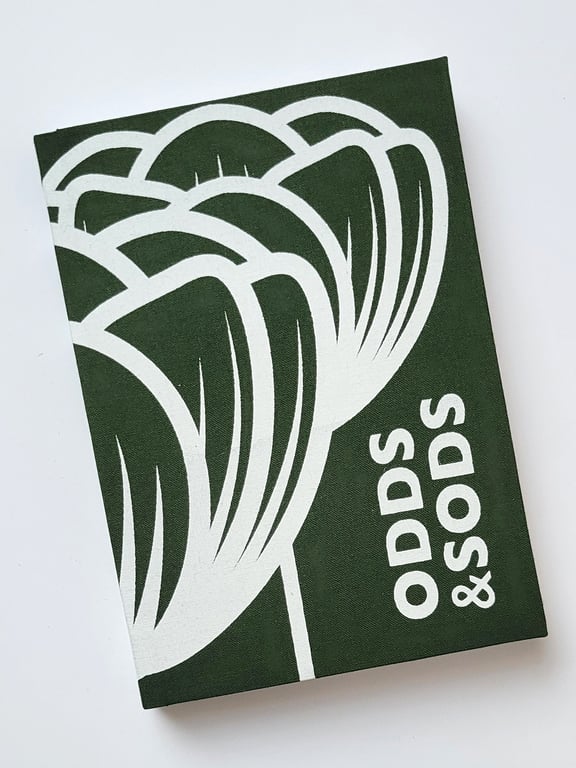 A6 HARDBACK NOTEBOOK - DARK GREEN PEONY
