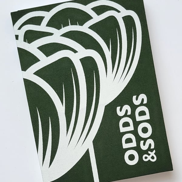 A6 HARDBACK NOTEBOOK - DARK GREEN PEONY