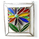 Rainbow Flower Panel Suncatcher Stained Glass Picture 003