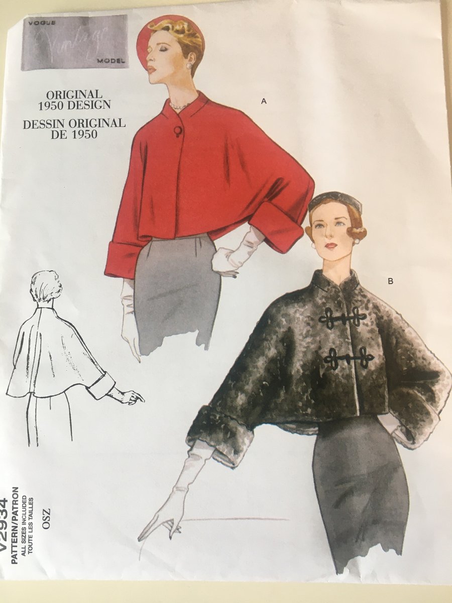 1950’s Vogue jacket coat Sewing pattern 