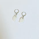 White Sea glass earrings