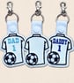 Football Shirt Keyring - Embroidered Faux Leather Gift