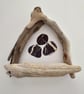 Pebbles original in a Handmade Driftwood frame