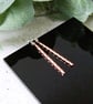 Earrings, Copper and Sterling Silver Spiral Twist Droppers with Stud Fitting - Image 2