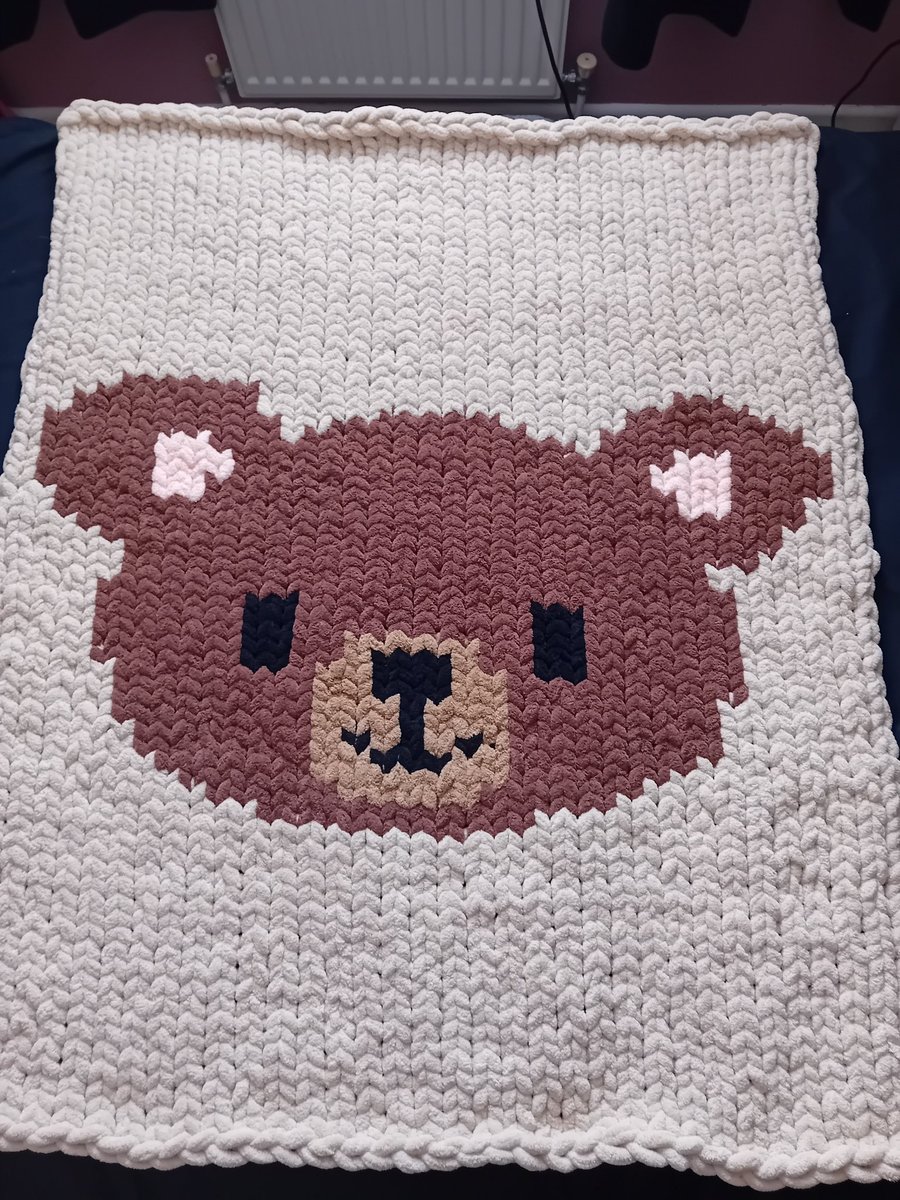 Handknitted Chunky Bear Blanket