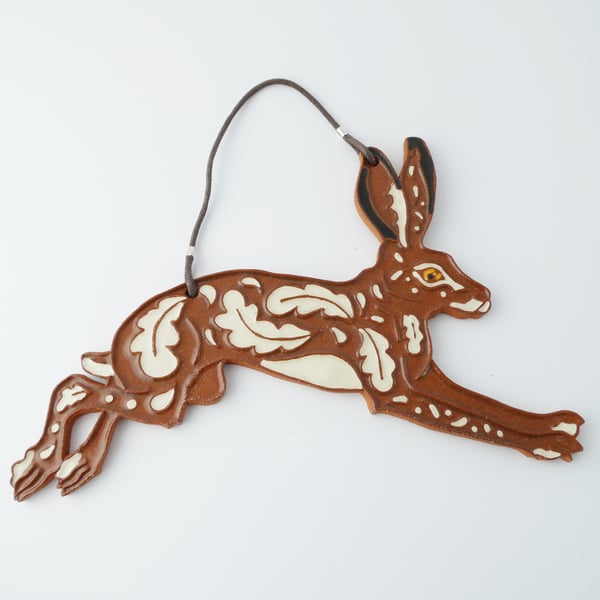 Hare hanging wall plaque , ceramic