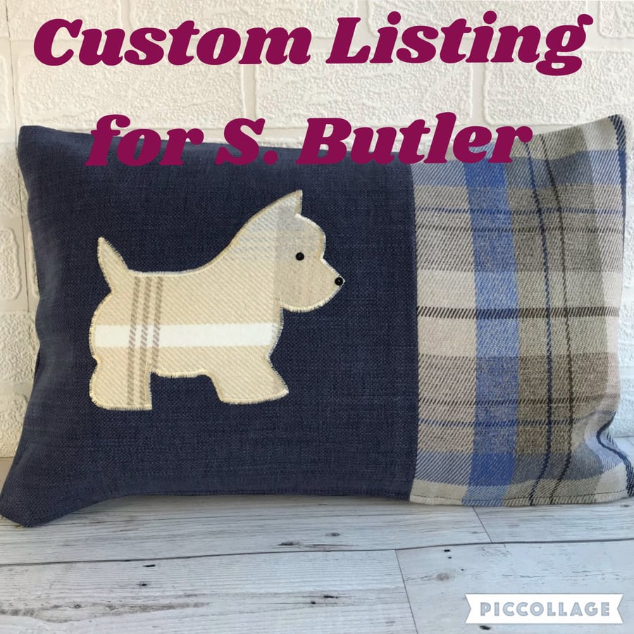 Custom listing for S Butler - Pair of Westie cushions