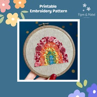 Rainbow Printable Embroidery Pattern