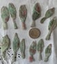 12 Free Motion Embroidered Green Leaf Organza Embellishments Card Making  - Image 7