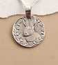 Hare Engraved Sterling Silver Coin Necklace - Image 1
