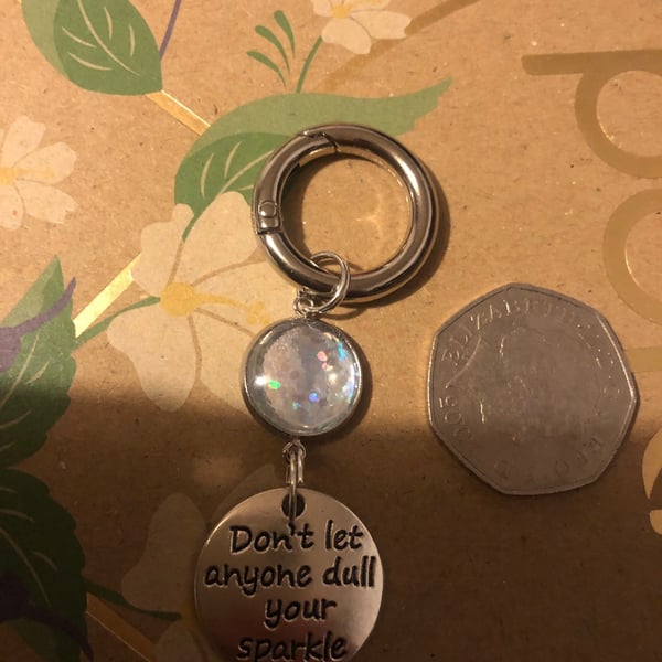 Don't Let anyone dull your Sparkle handbag charm, key ring or boot charm