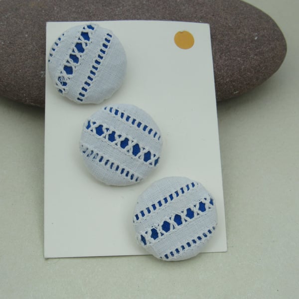 3cm Handmade Silk and Cotton Fabric Buttons