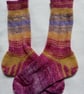 Hand-cranked Knitted Ribbed Wool Socks Size 4 to 5 - Image 4
