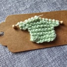 Unique Handmade Gift Tag with Tiny Green Jumper 