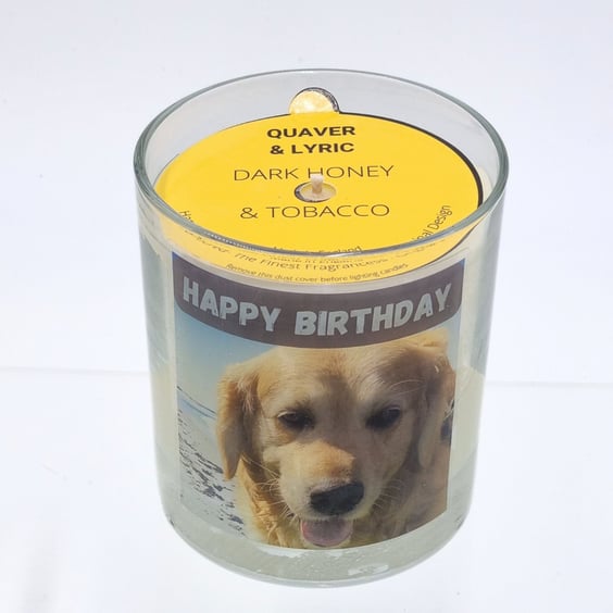 Personalised Scented Candle In Glass Container Designed From Your Photographs