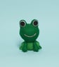 Happy Green Frog - Wool Felt Sculpture - Image 2