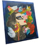 Female Portrait Painting Abstract Surreal Feminist Mixed Media Wall Decor - Image 5