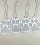 Silver glitter card paw print gift tags - Image 1