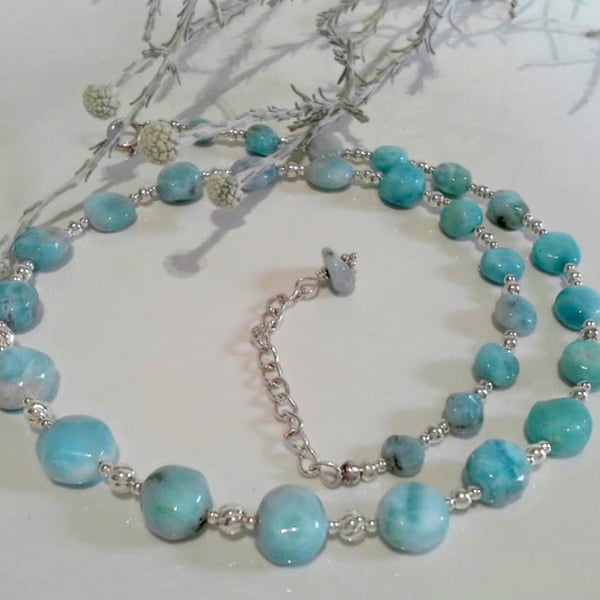 Larimar Sterling Silver Necklace