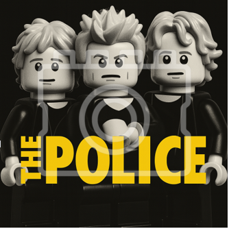 LEGO-Inspired The Police Album Cover Print – 5x5" (Mounted for 9x9" Frame)