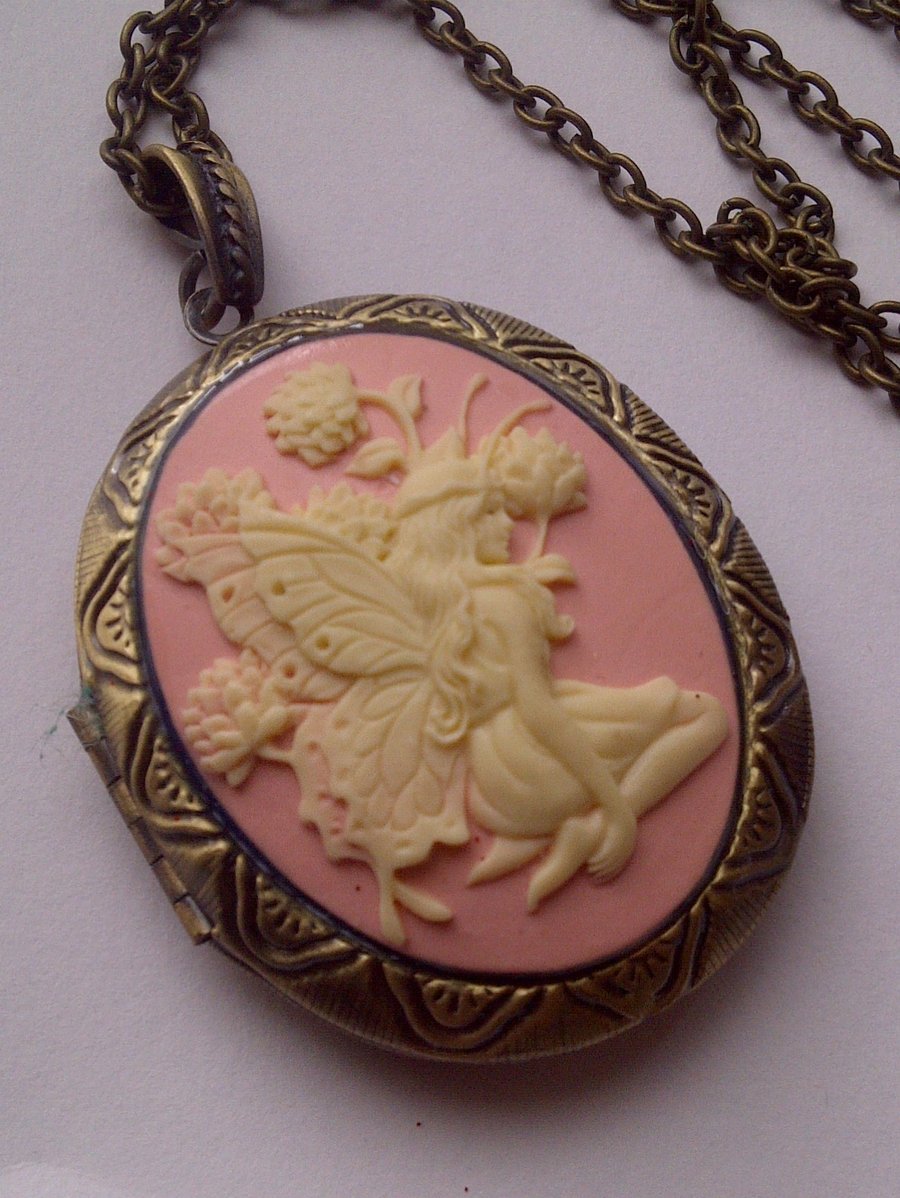 Vintage Style Locket Pill Box On A Fashionable Long Line Chain