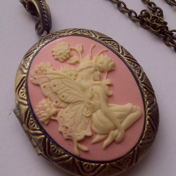 Vintage Style Locket Pill Box On A Fashionable Long Line Chain