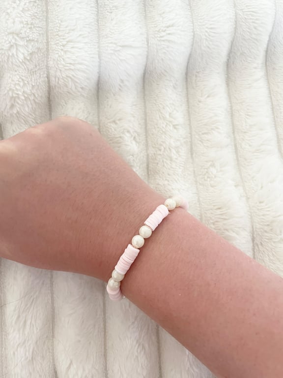 Strawberries and Cream Themed Bracelet