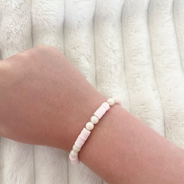 Strawberries and Cream Themed Bracelet