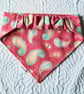 Scrunchie Dog and Cat Bandana - "Pink n Paisley", 100% Cotton, Stylish Pet - Image 2