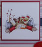 Christmas Card - Skating Snowman - Happy Christmas - Image 2