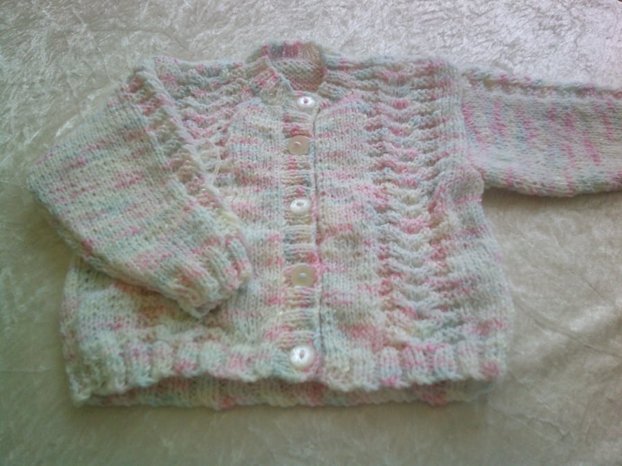 20 Inch Round Neck Cardigan with Cable Design