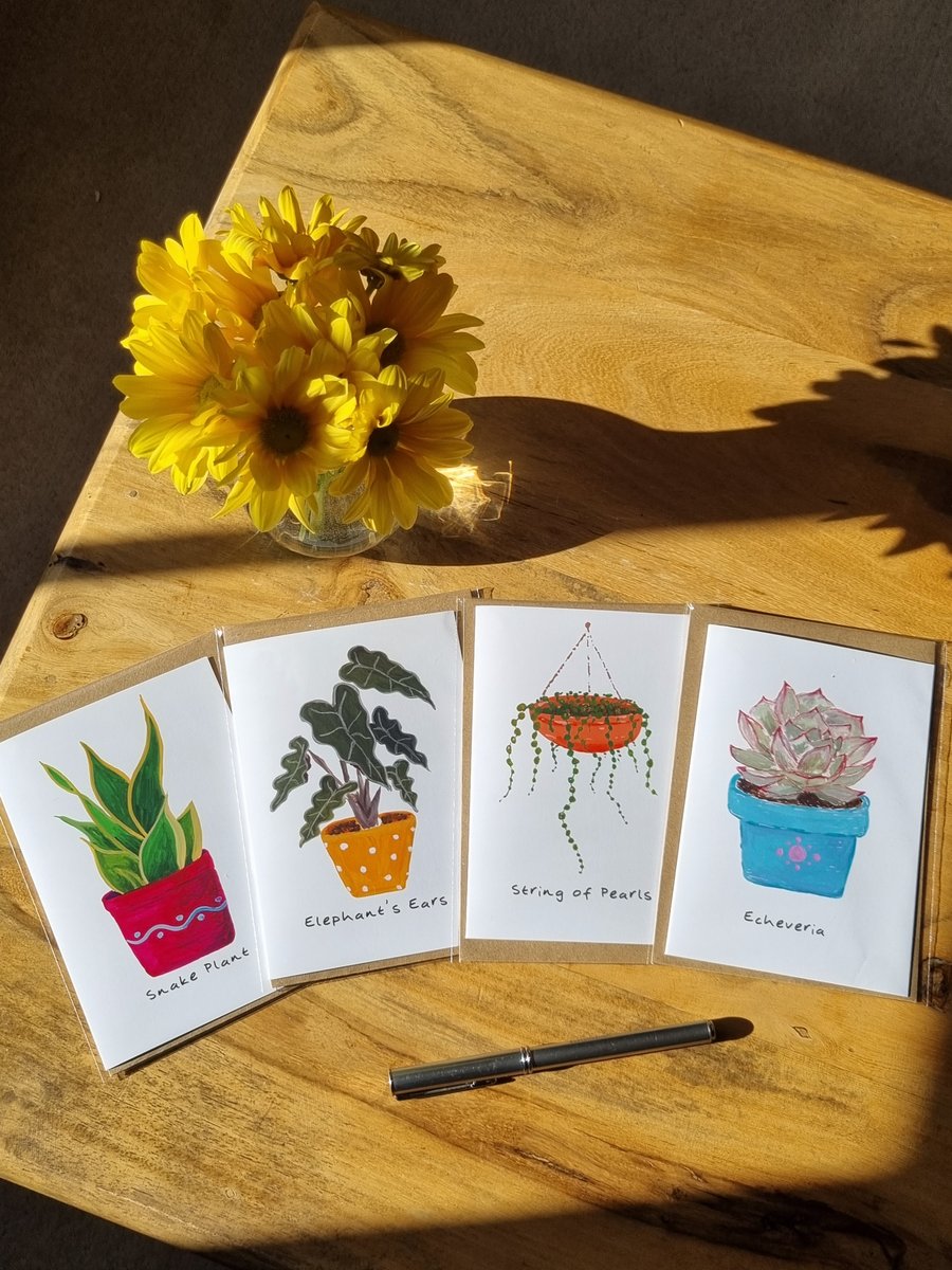 Houseplant Collection - Pack of 4 greeting cards