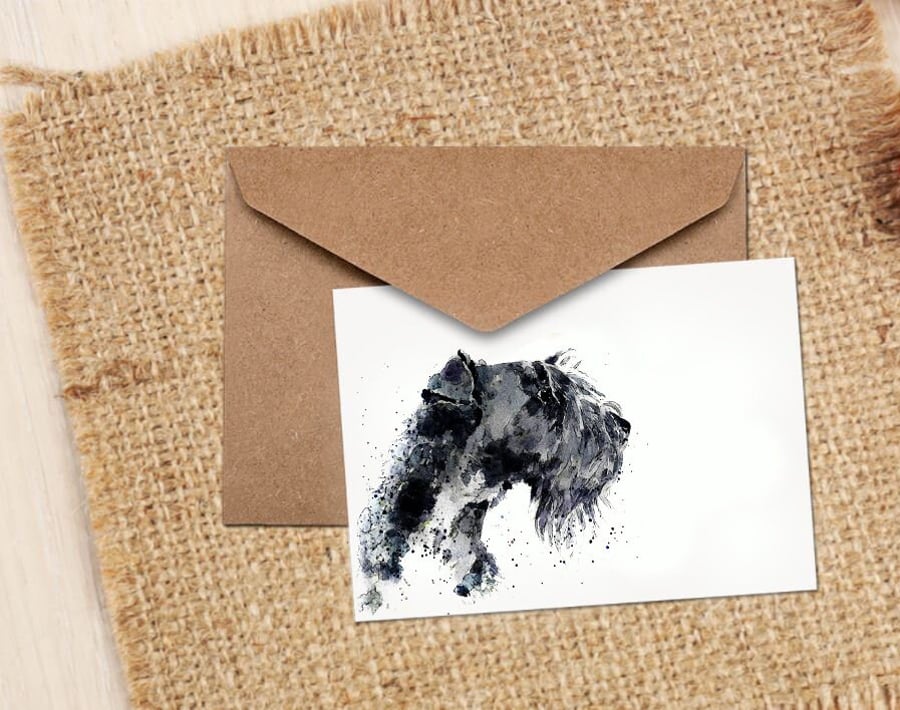 Kerry Blue Terrier II GreetingNote Card.Kerry Blue Terrier card,Kerry Blue Terri