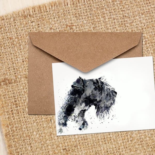 Kerry Blue Terrier II GreetingNote Card.Kerry Blue Terrier card,Kerry Blue Terri