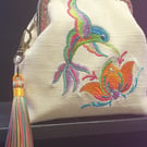 Rosemaling hummingbird design purse 
