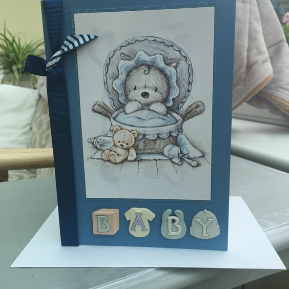 Bouncing bonny baby boy card
