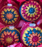Crochet Christmas Baubles Set of 4 - Autumnal Colours - Tree Decorations - Image 2