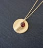 Garnet Gemstone Necklace, gold red, 925 Silver, gold Vermeil - Image 1