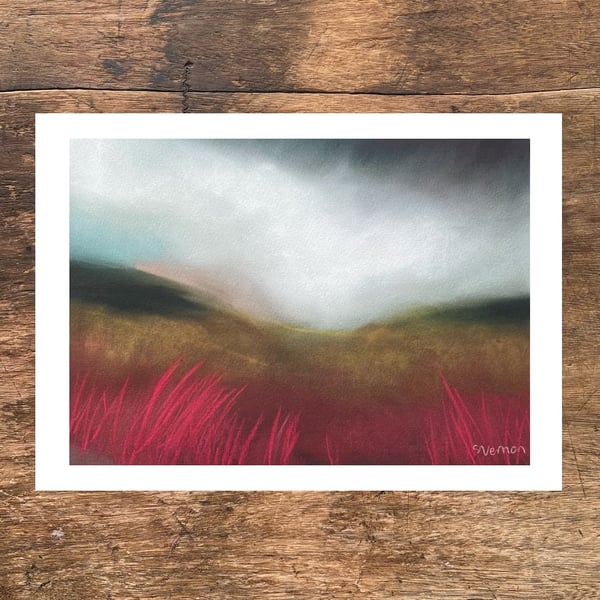 Peak District Art Print: Burbage Moor, Sheffield landscape gift idea for walkers