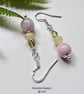 Pink Kunzite, Wello Opal & Peridot Hand Made Sterling Silver Earrings  - Image 5
