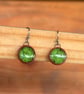 Handmade Green Glazed Ceramic Earrings, Hypoallergenic Stainless Steel, Natural  - Image 5