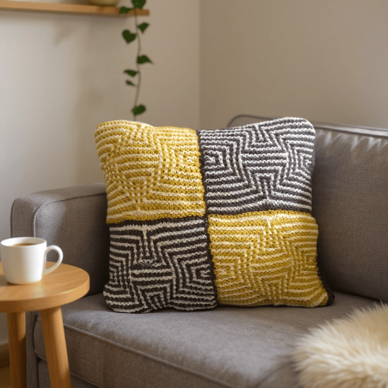 Illusion Cushion Knitting Kit - available in 2 colourways