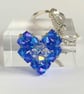 Crystal Clear AB and Blue Heart Handbag Charm, with a Chainmaille Chain, Keyring - Image 10