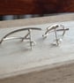 Geometric silver studs, Triangle stud earrings - Image 5
