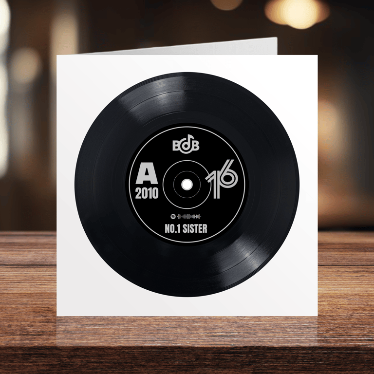 16th Birthday digital and printable 7" record with Spotify playlist code