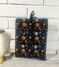 Moon & Stars Fabric Book Sleeve with Ties